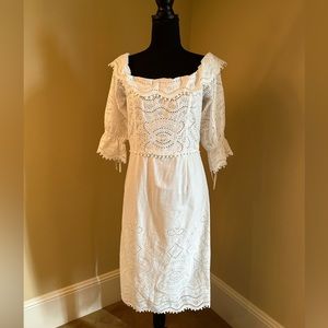 Sea New York White Lace Embroidered dress. Size 4.